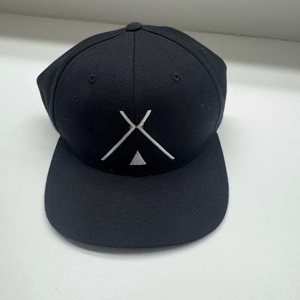 Tribe Kelley Black Snapback Hat with Minimalist White Embroidered Logo